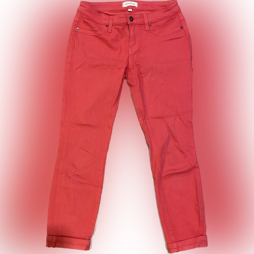 Lila Ryan Cuffed Pants, Red (Dragon Fruit), 25Petite